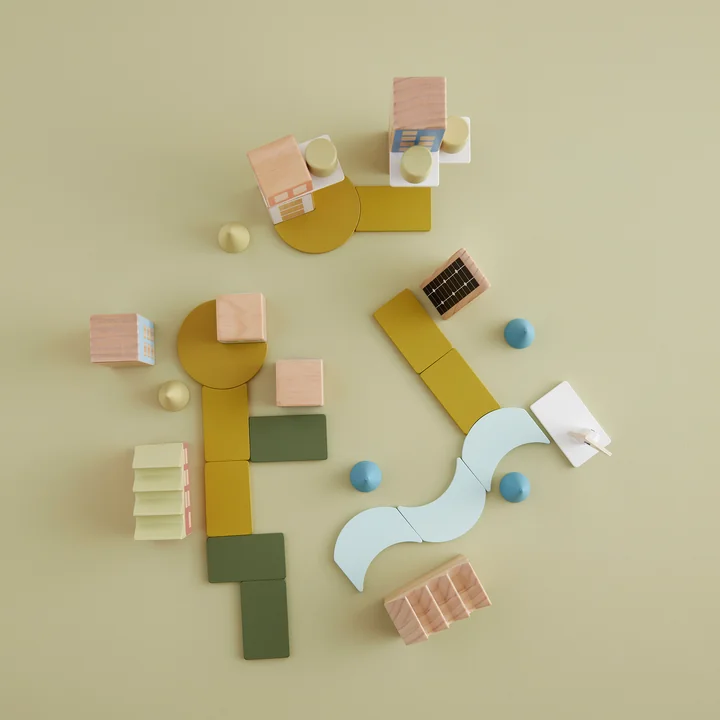 Kids Concept - Aiden Holzklötze Stadt, bunt (39er-Set)