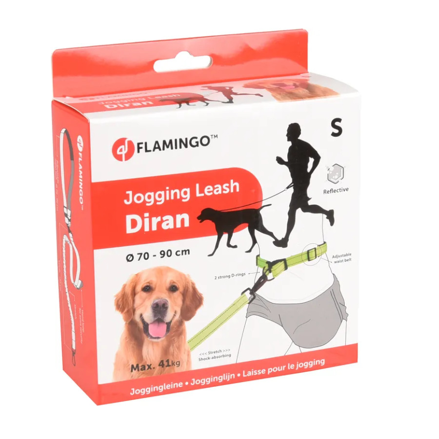 Guia Flamingo Canicross, Amarela Fluorescente, para Cães