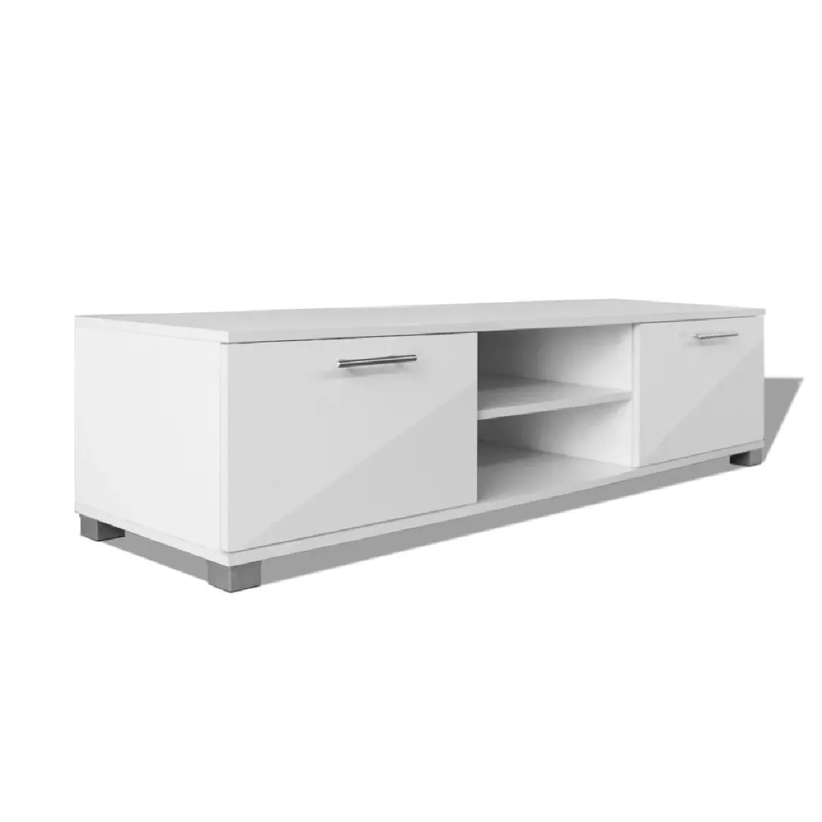 Helloshop26 Meuble TV haute brillance 120 cm - Blanc