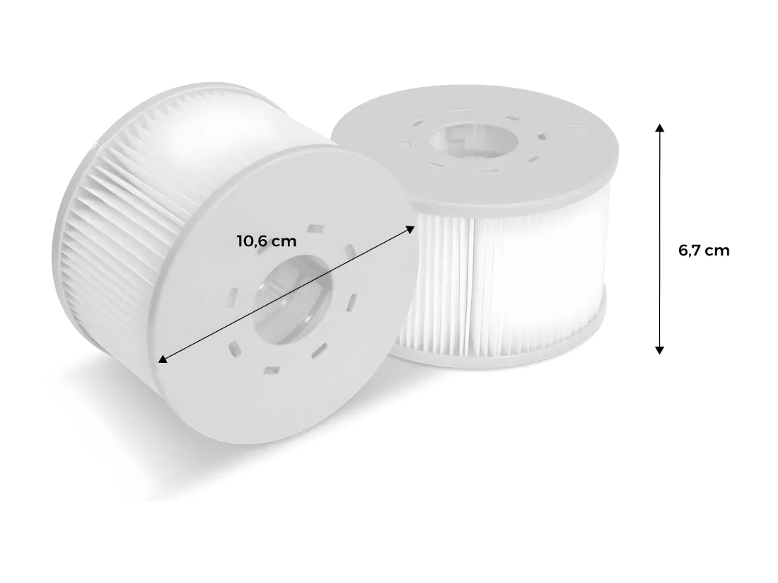 Lot de 2 cartouches filtrantes pour spas MSPA 10.6 cm - compatible avec SPA 2020 - 2 Cartouches filtrantes de remplacement pour spa gonflable mspa