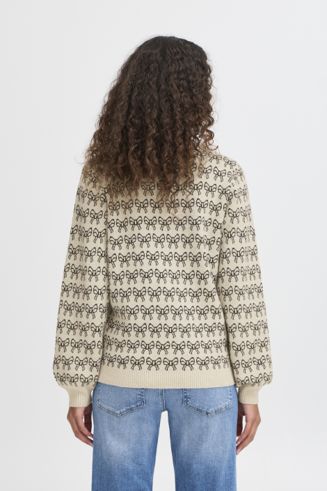 Ichi beige dames trui