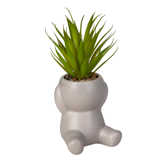 Blumentopf Figur mit Kunstblume - ca. 10 - 15 cm - 1 Stück
