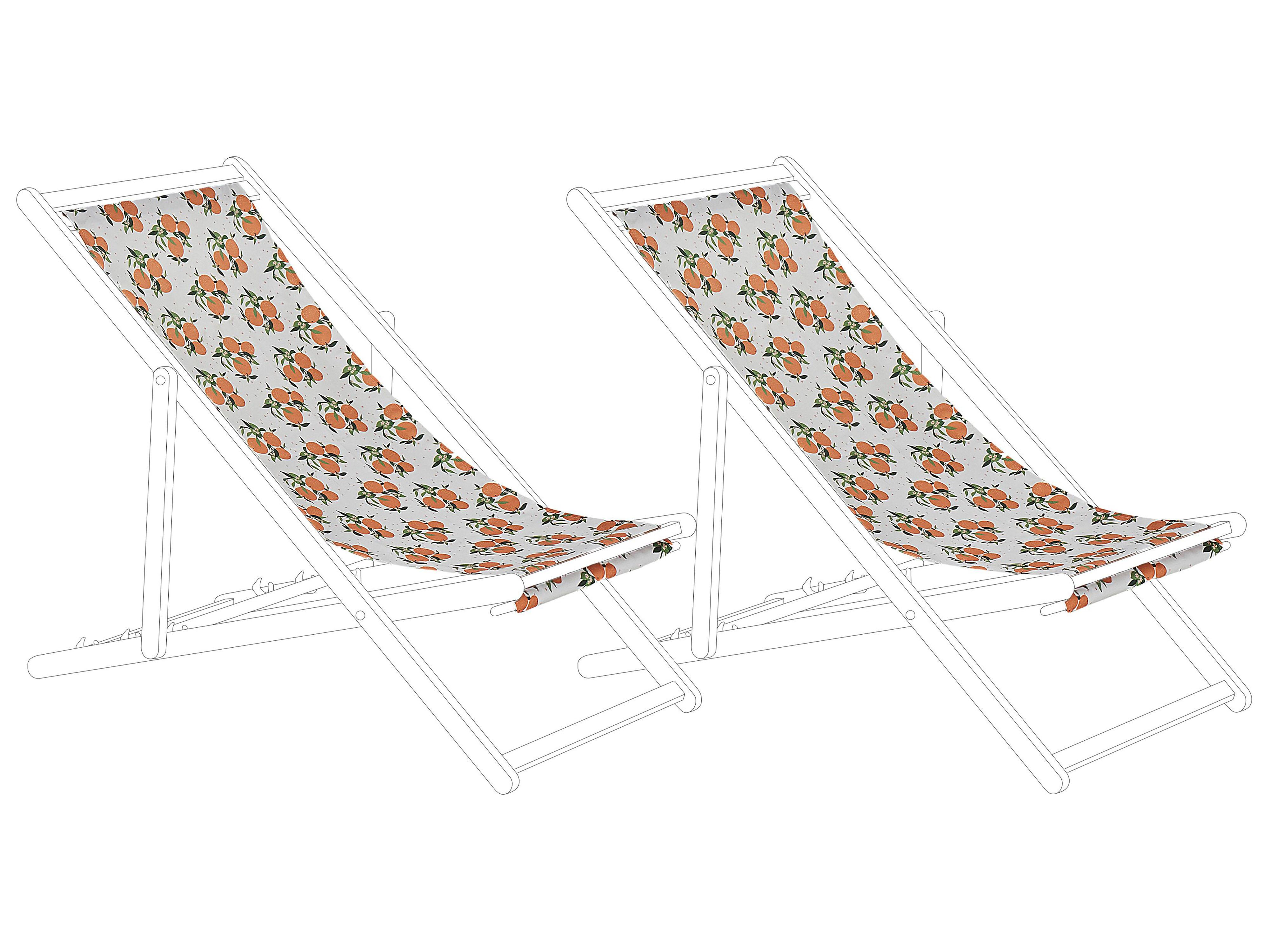 Set van 2 vervangingshoezen voor ligstoel ANZIO/AVELLINO 113 x 44 cm Oranje