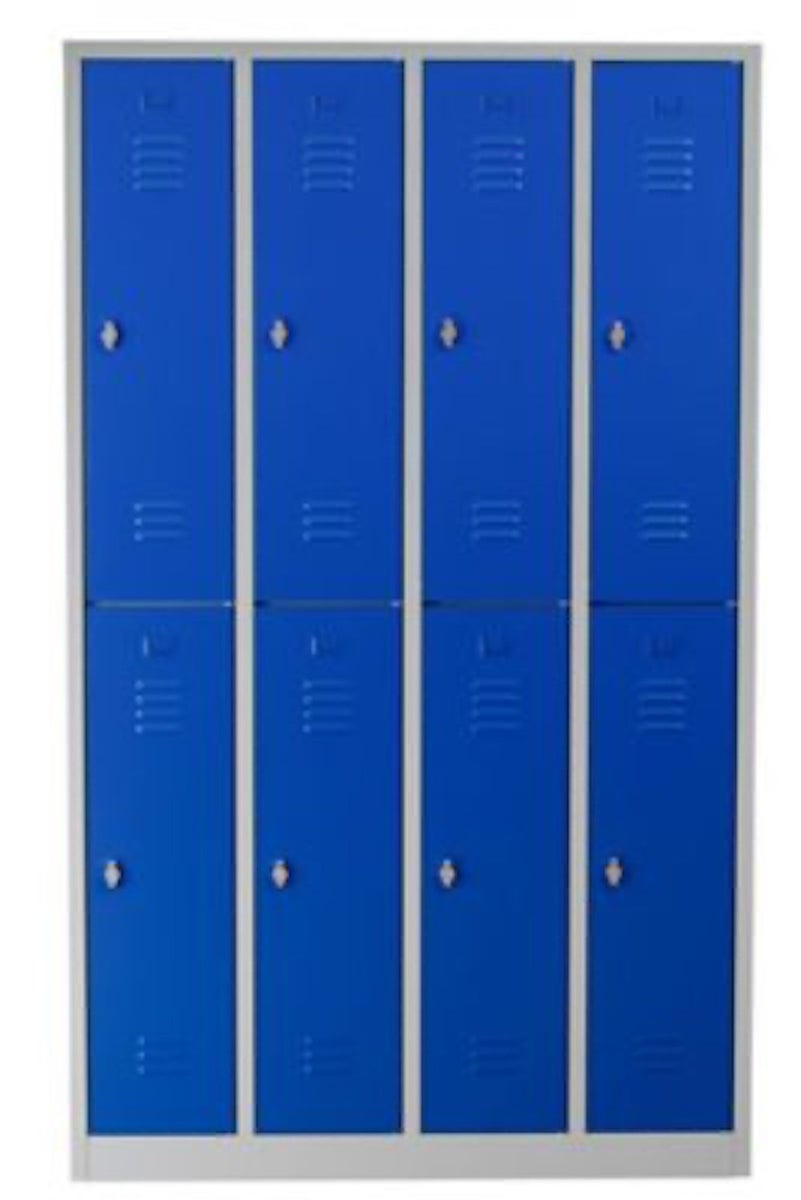 PROREGAL Garderobekast Camel 8 Compartimenten HxBxD 195 x 117 x 50 cm Hangslot Grijsblauw