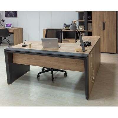 Retour direct pour bureau ARCADE - L100 x H75 x P45 - chêne/anthracite