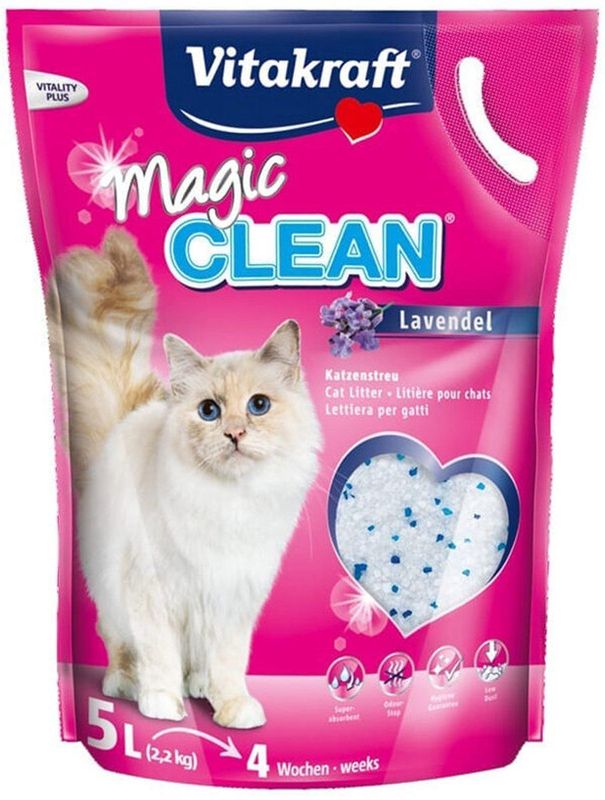 Vitakraft - Magic Clean - Kattenbakvulling - Lavendel - 5 x 5 Liter + 1 gratis