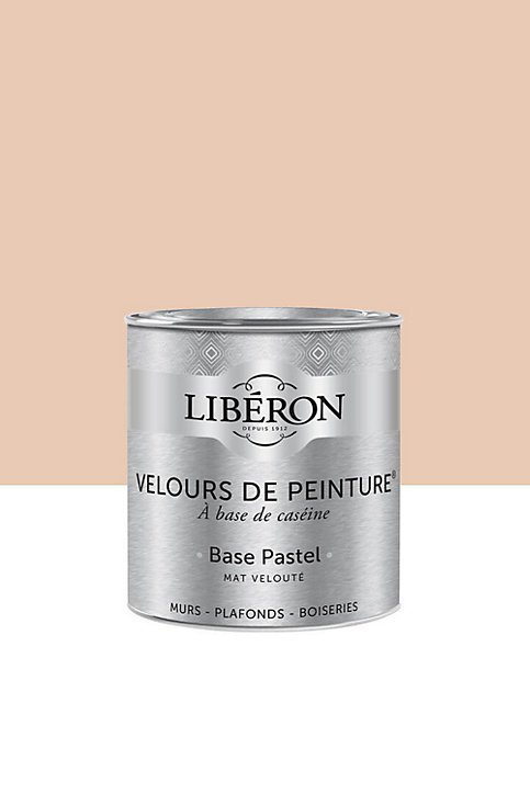 Peinture multisupport murs, plafonds et boiseries Velours de peinture rosé pomponette Libéron 0,5L