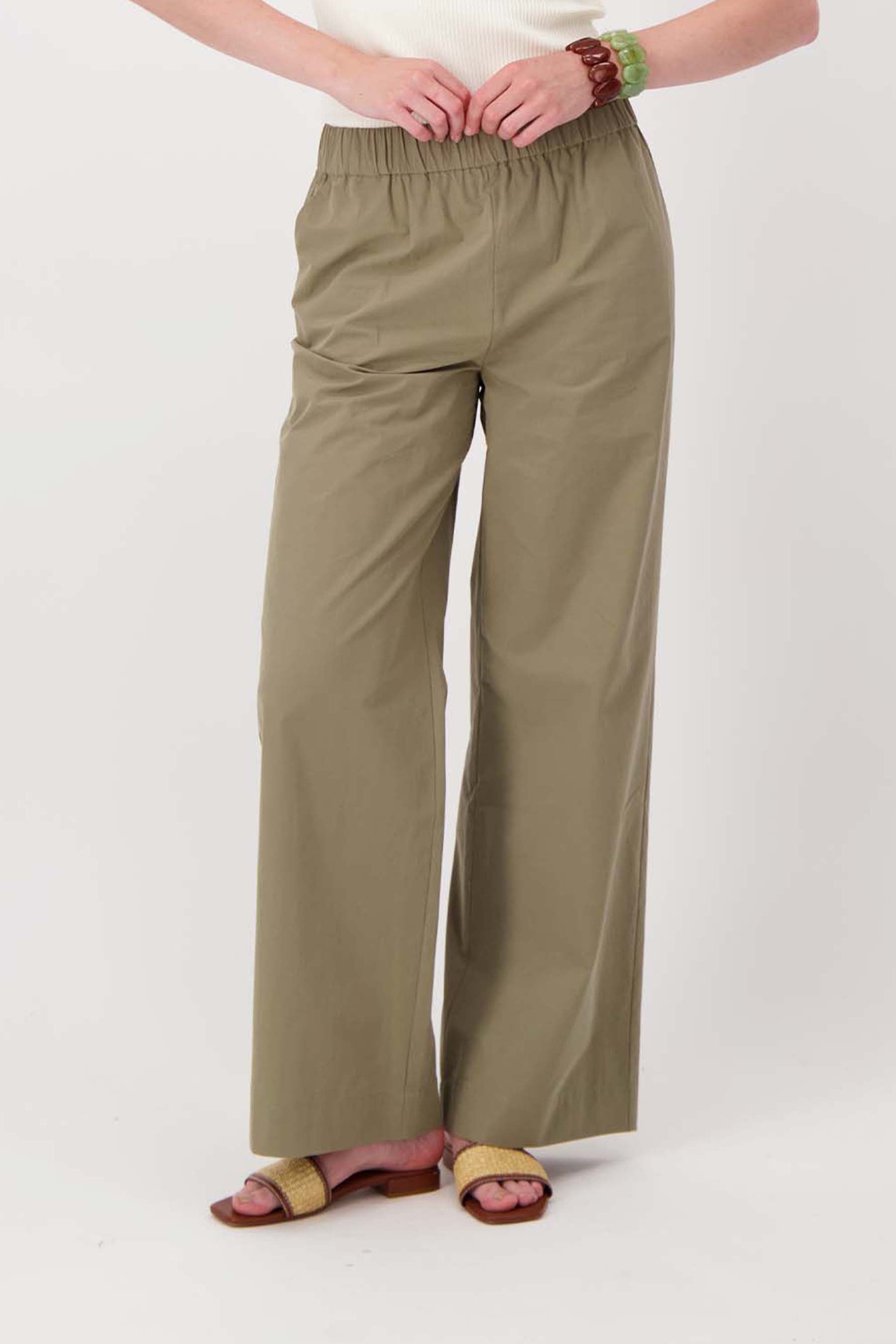 poplin broek wijd model