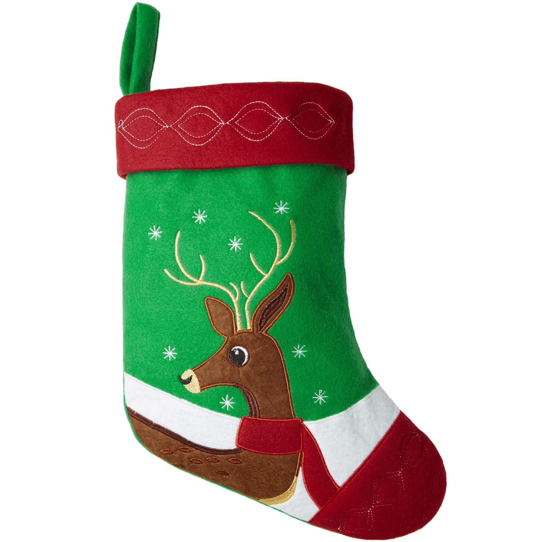 tectake® Nikolausstiefel mit Hirsch-Motiv
