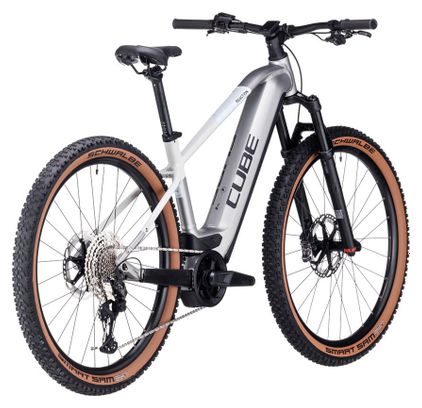VTT Électrique Semi-Rigide Cube Reaction Hybrid SLT 750 Shimano XT 12V 750 Wh 27.5'' Argent Blanc Cream