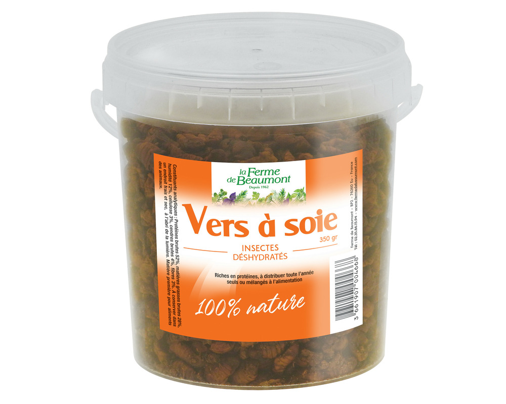 Vers à soie déshydratés 350 gr • friandise pour poules, volailles et reptiles