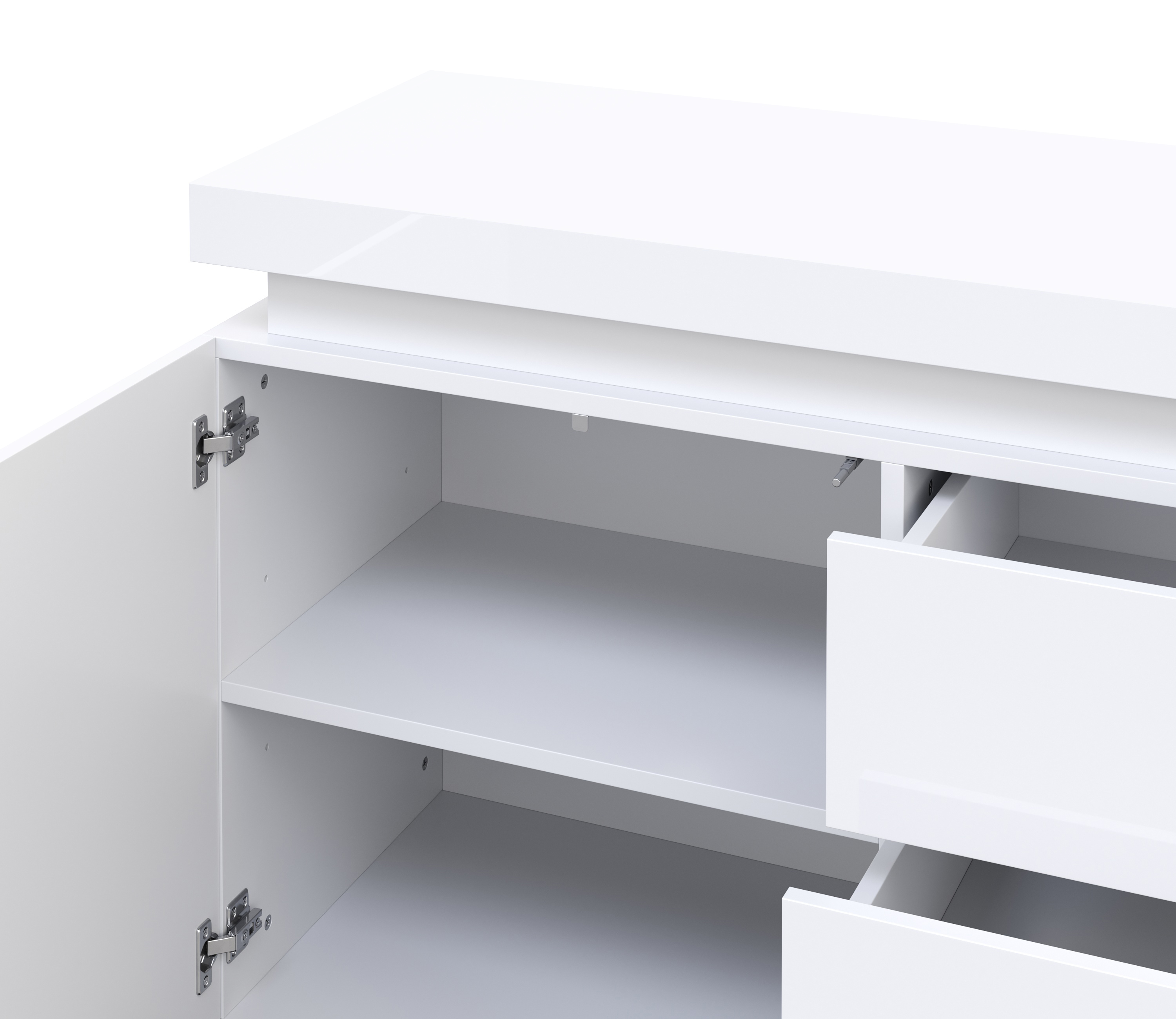 Sideboard LED GIANNI 110 x 75 cm weiss