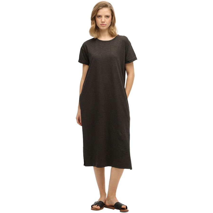 Superdry Midi T-Shirt Kleid Damen black