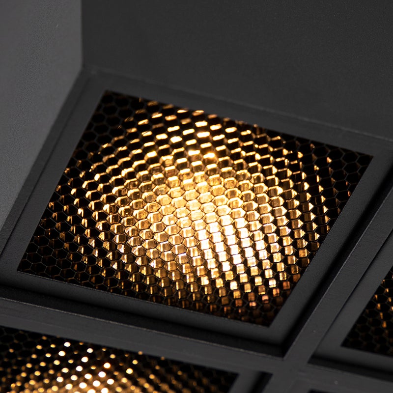 Designspot zwart 4-lichts - Qubo Honey