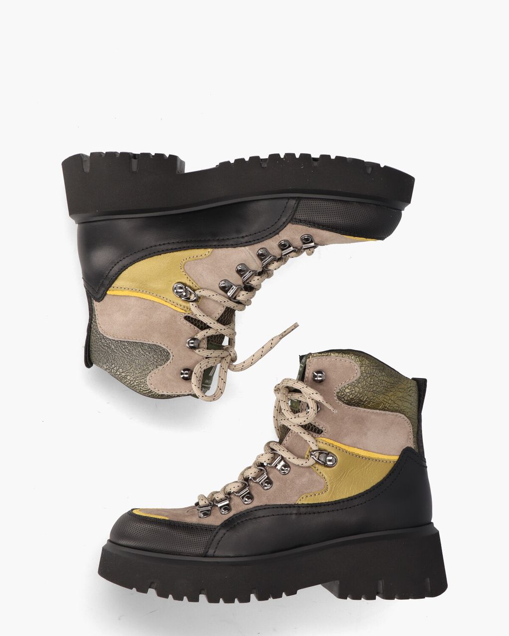 Via Vai Ziva State Zwart/Multicolor Dames Veterboots