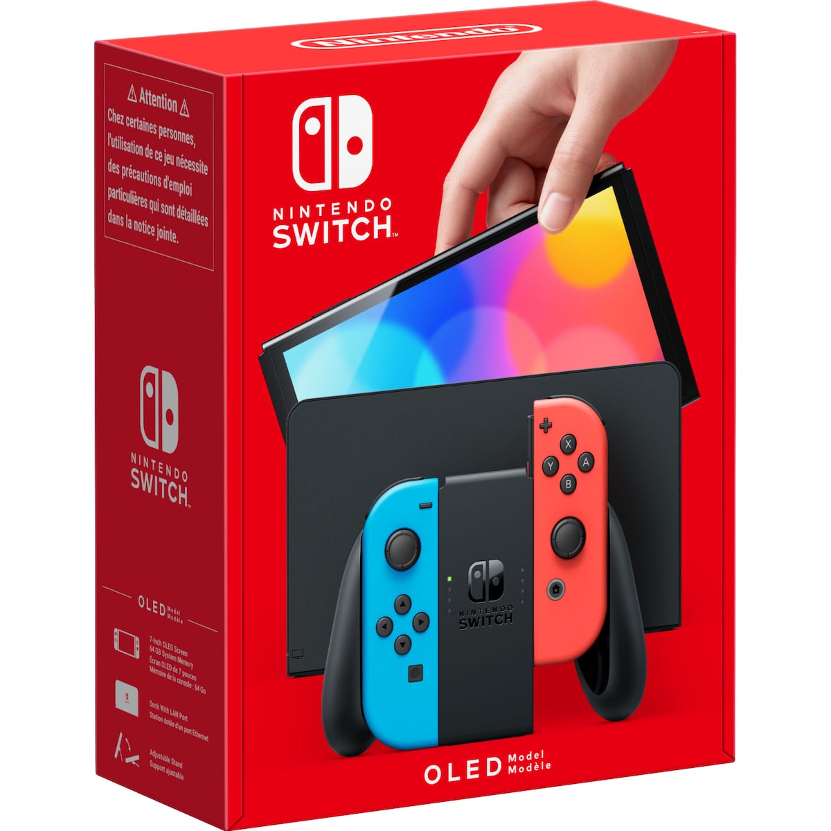 Nintendo Switch OLED gamingkonsoll med neon Joy-Con-kontroller