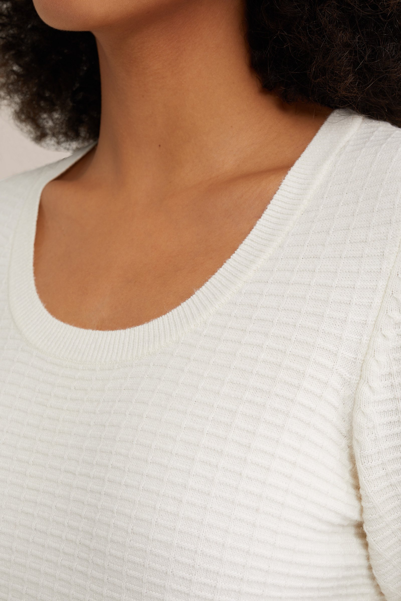 trui met structuur WE Fashion Wit