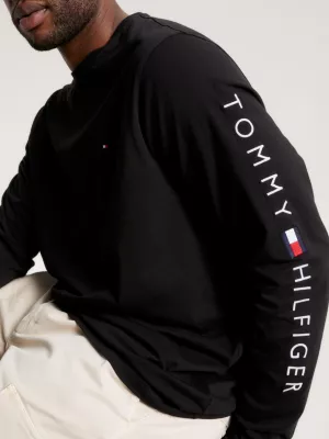 Camiseta Plus de manga comprida e corte justo com logo