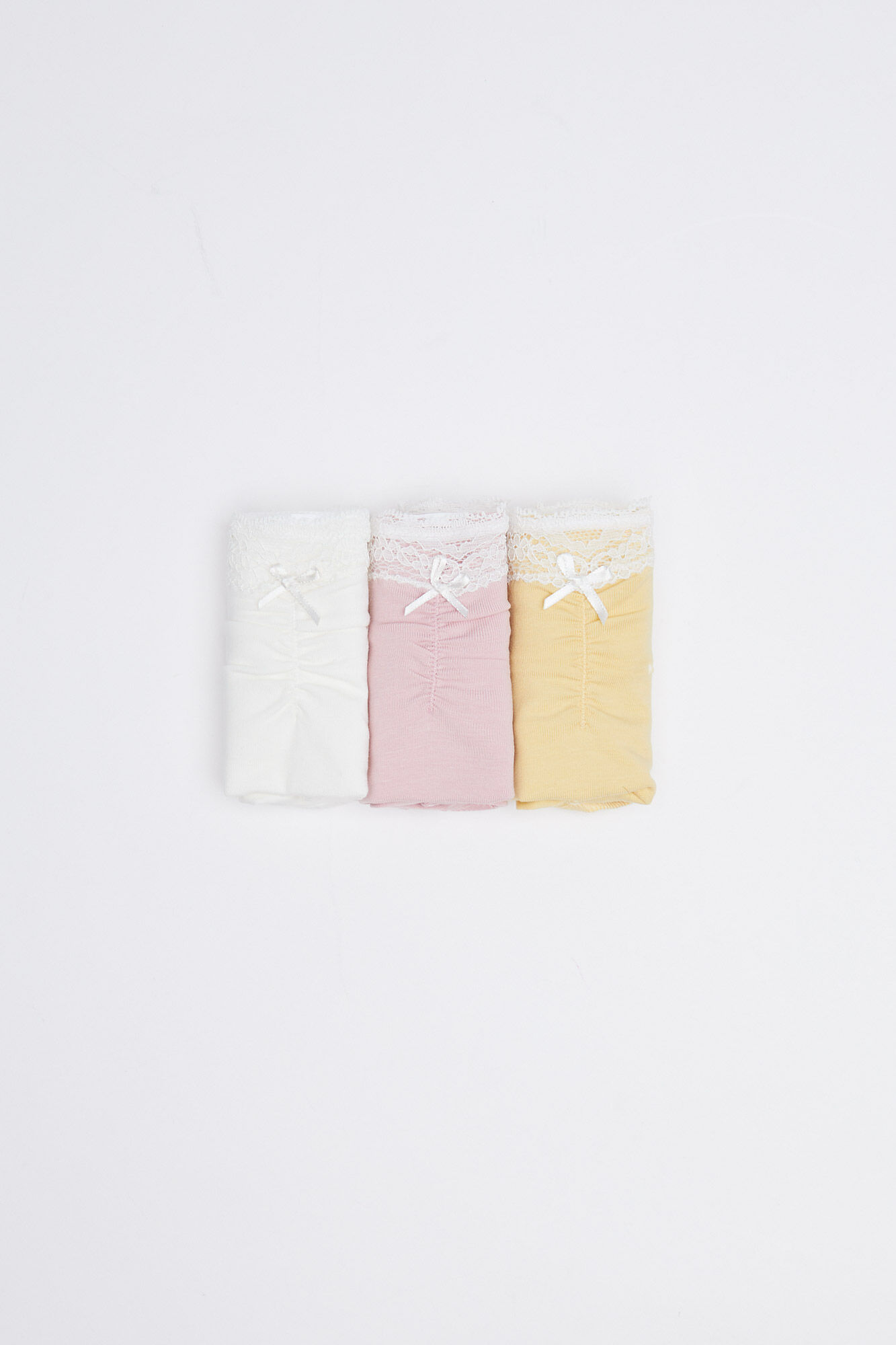 Conjunto de 3 calcinhas de renda de algodão - estampadas