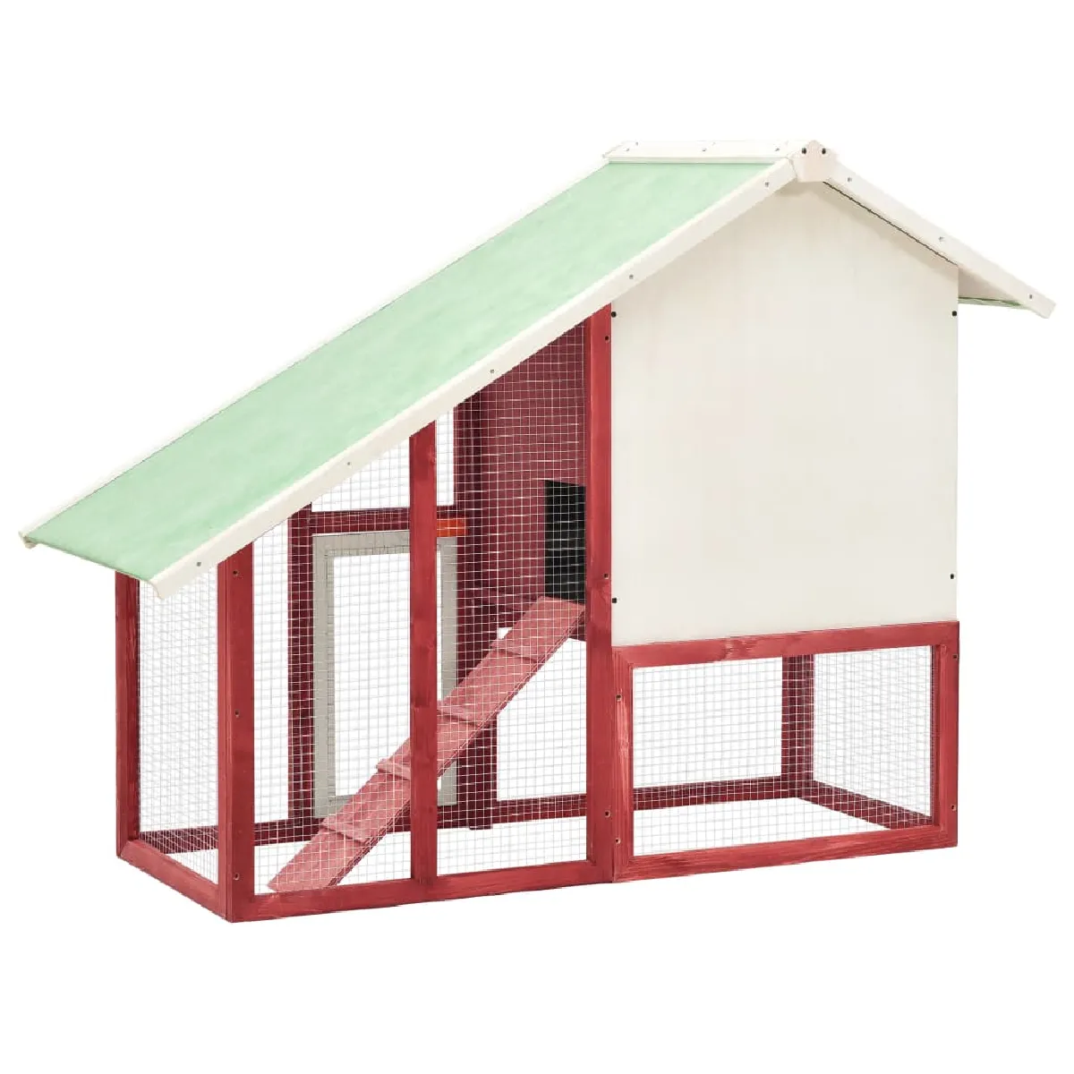 vidaXL Clapier Rouge et Blanc 140x63x120 cm