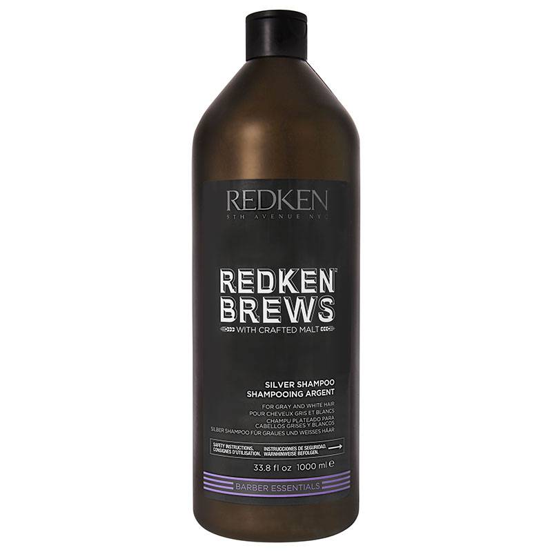 Shampooing argent cheveux gris blancs Redken Brews / 1000ml