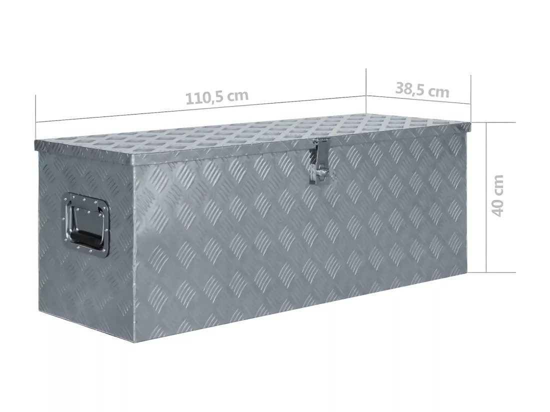 Prolenta Premium - Boîte en aluminium 110,5 x 38,5 x 40 cm Argenté