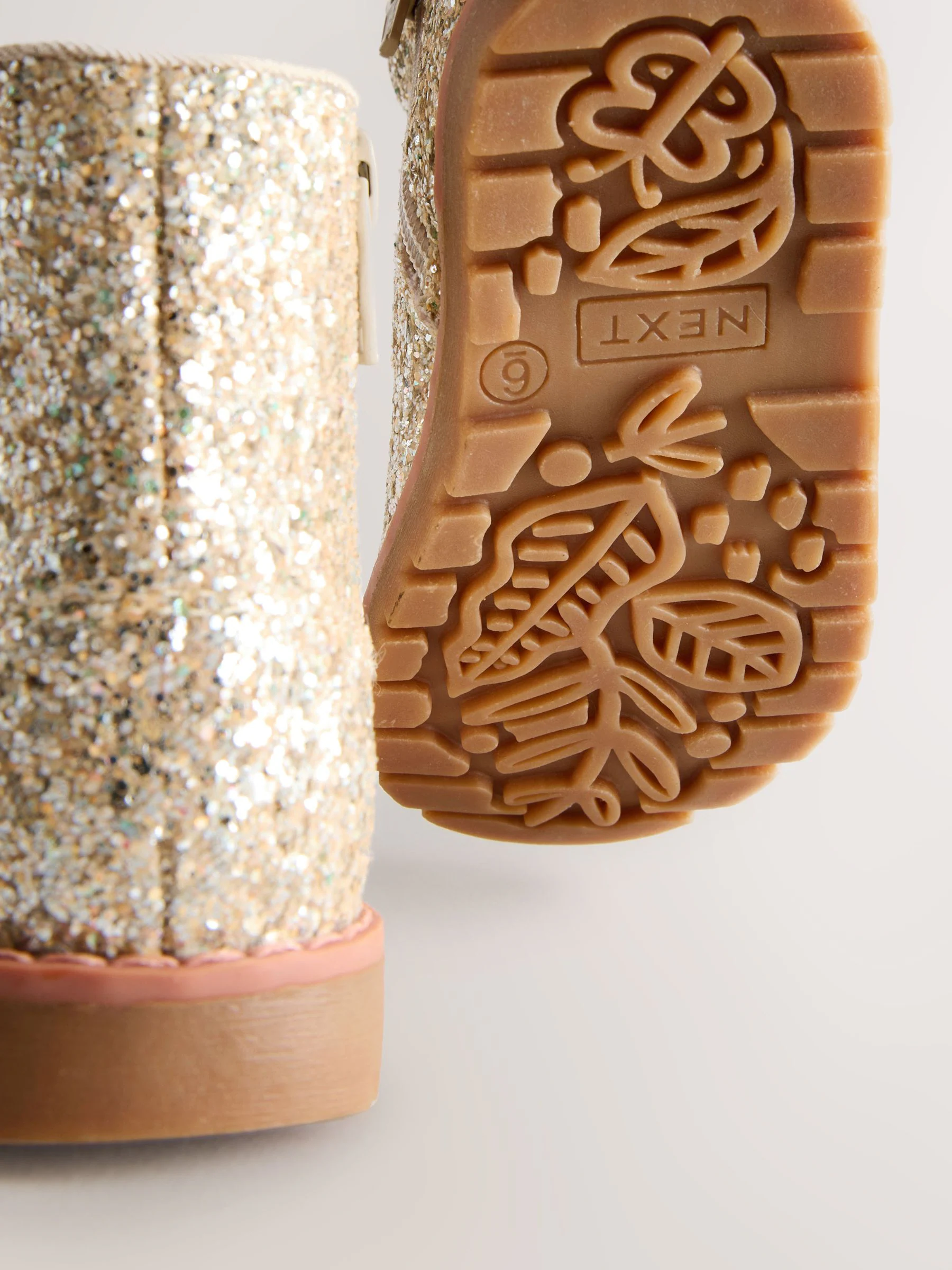 Goud glitter - Chelsea enkellaarsjes met rits en kwastjes