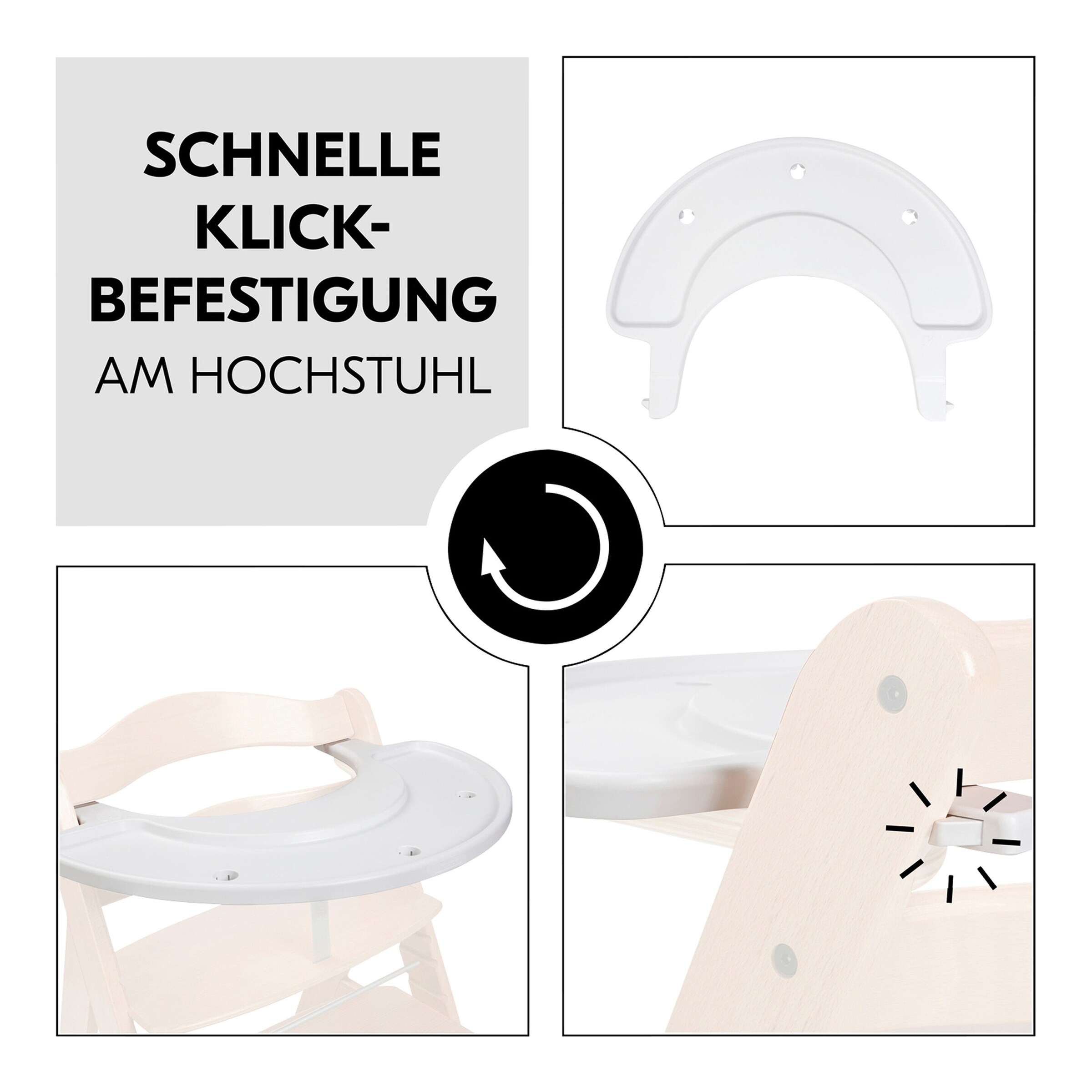 Hauck Spielbrett inkl. Spielaufsatz Sorting Giraffe für Hochstuhl Alpha+ und Beta+