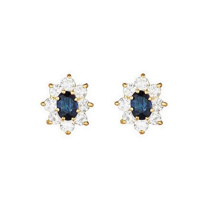 Boucles d'oreilles Or Jaune  et Pierres Precieuses