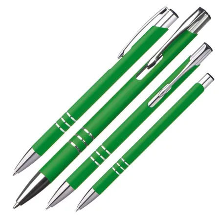 Easy Gifts 10 schlanke Kugelschreiber / aus Metall / Farbe: grün