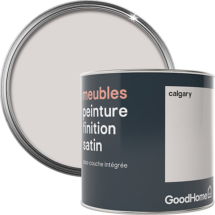 Peinture de rénovation meubles GoodHome blanc Calgary satin 0,5L