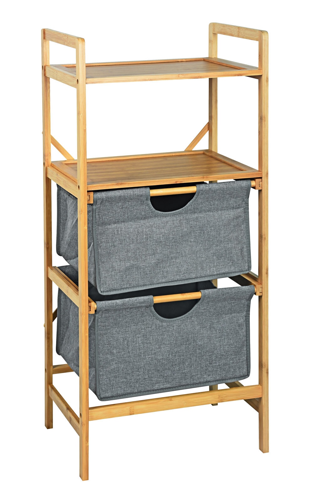Regal Bambus Braun/Grau 44x96x33 cm