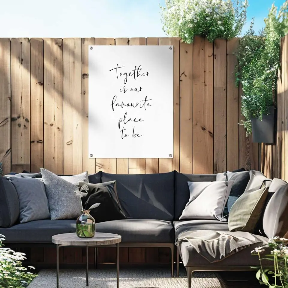 Tuinposter Samen - 80x60cm - Zwart-Wit