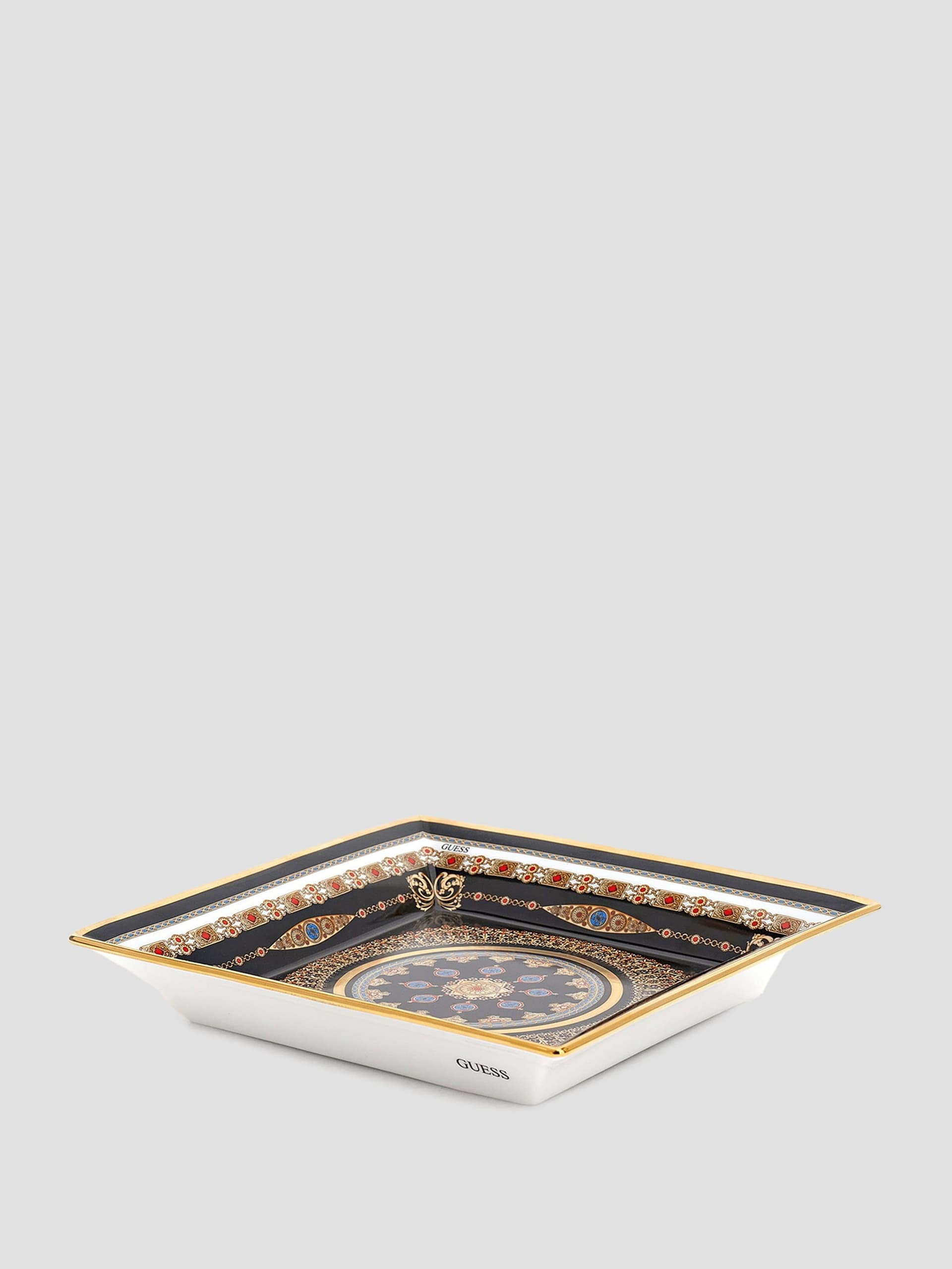 Prato quadrado de porcelana