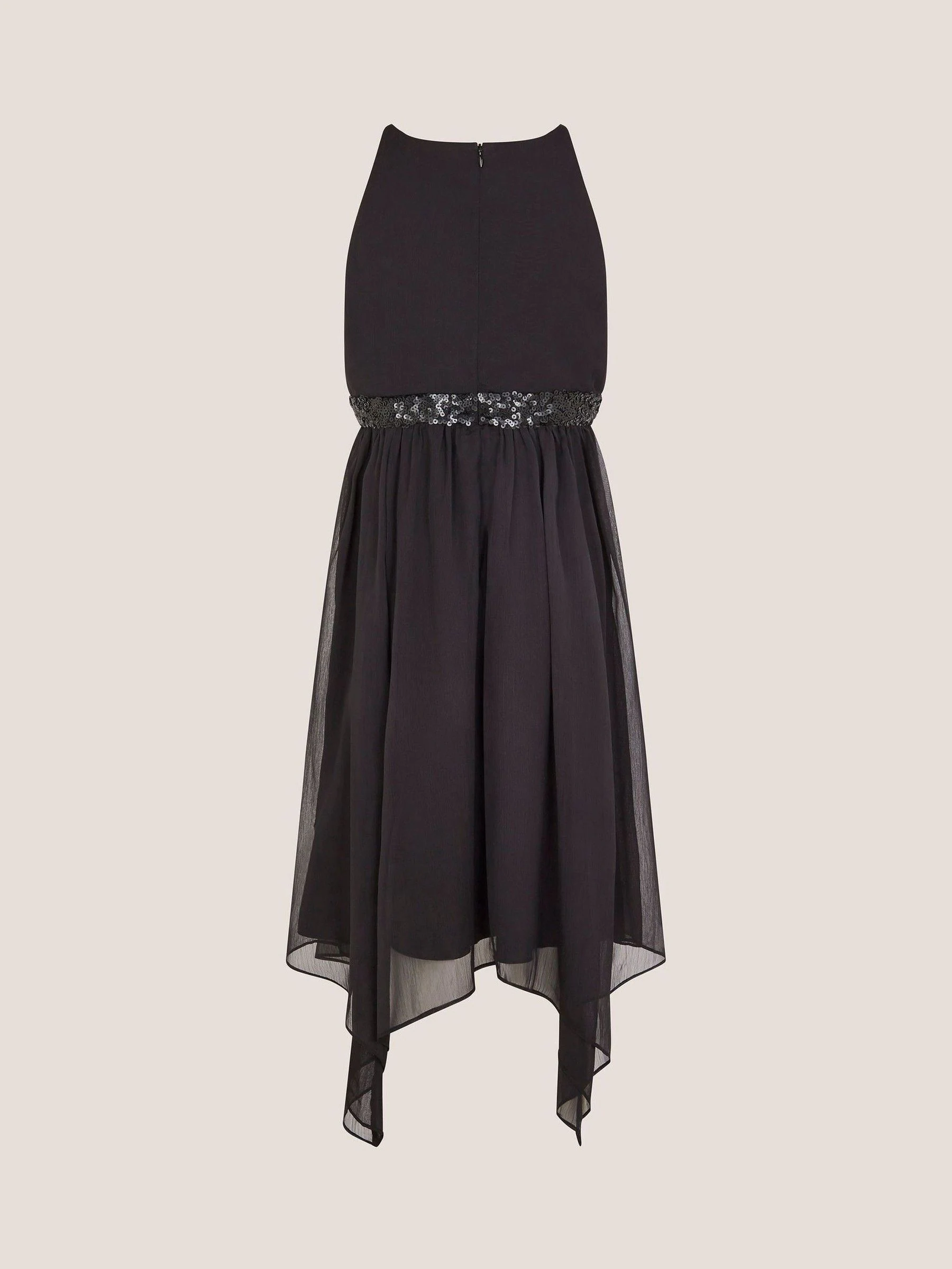 Zwart - Monsoon Idaho Halter Chiffon Prom Dress