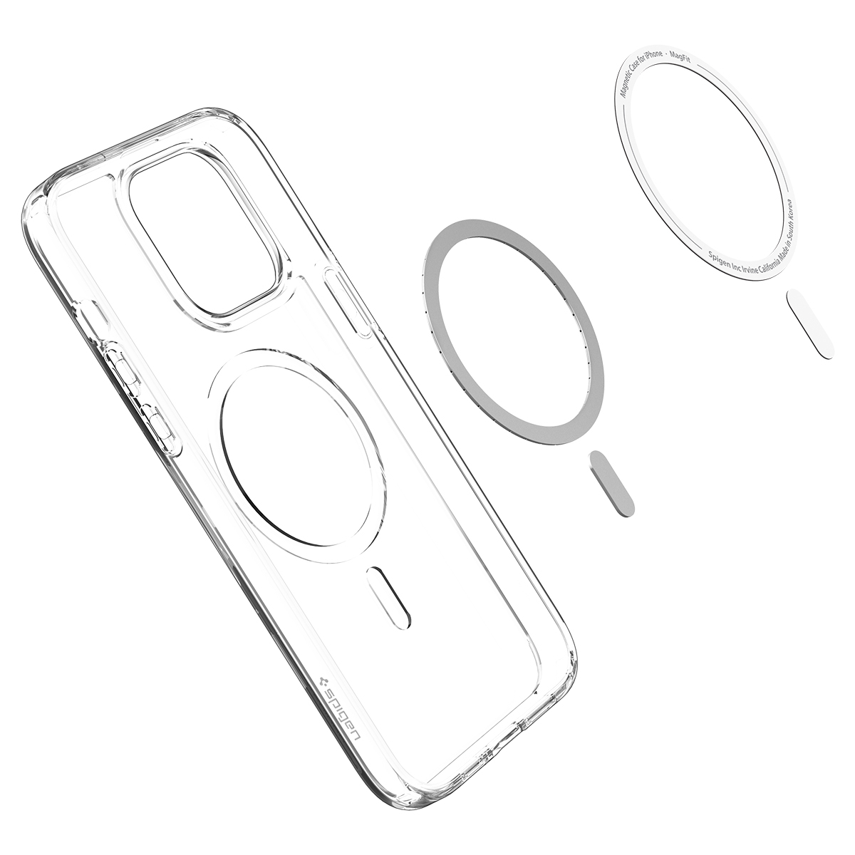 iPhone 14 Pro MagSafe Ultra Hybrid MagFit Case Hülle (ACS04970) - Transparent / Grau