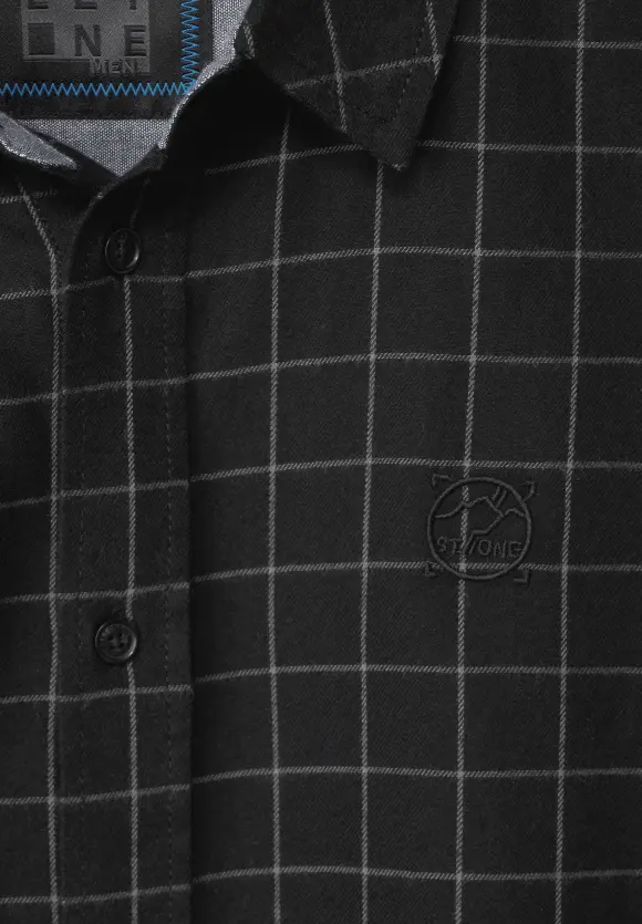 Karohemd in Flannel Optik - Black