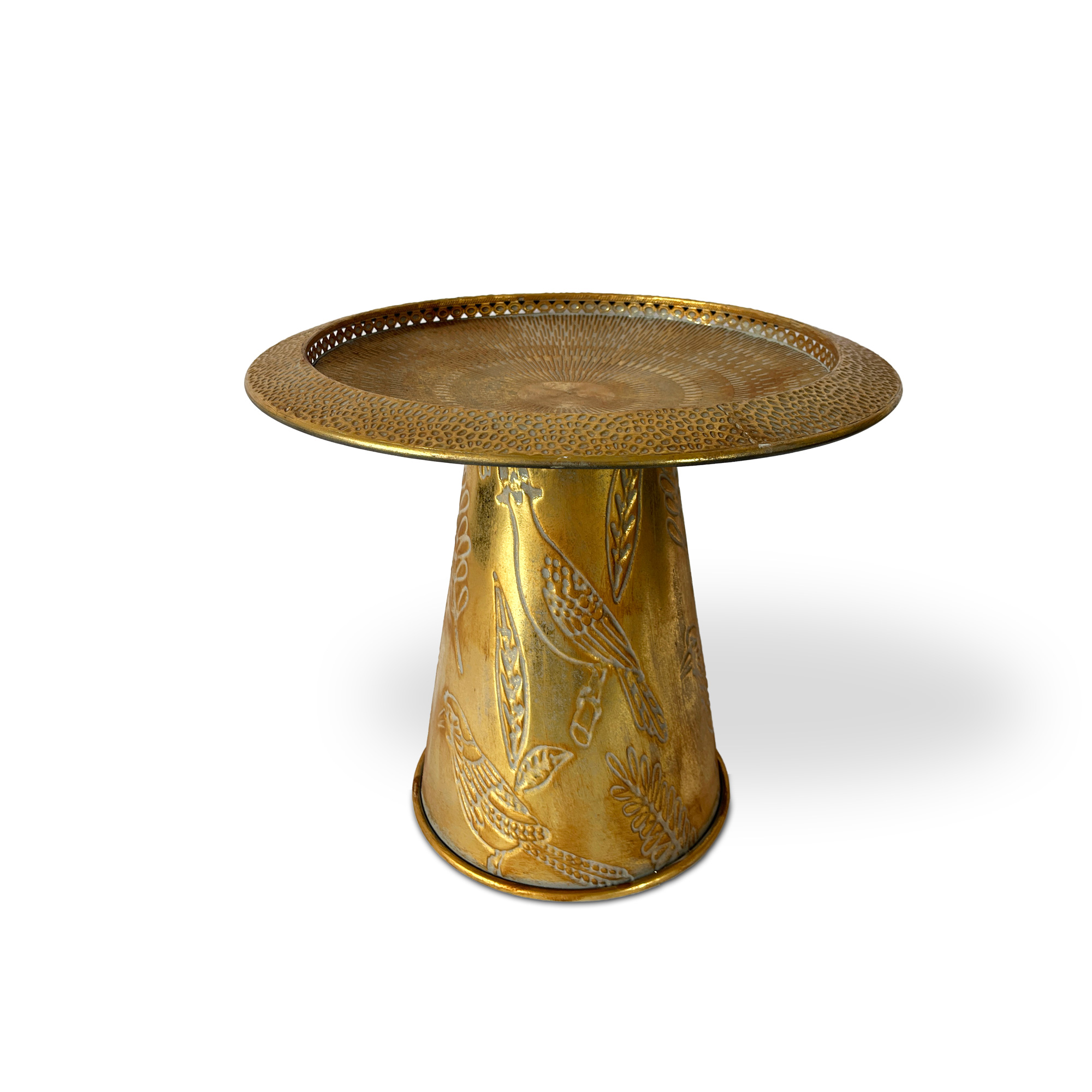 Beistelltisch 'Marlena', gold, H 40,5 cm, Ø 45,5 cm von fischer's lagerhaus