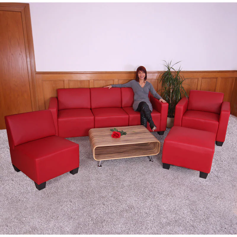 Couch-Garnitur Moncalieri 3-1-1-1 ~ rot