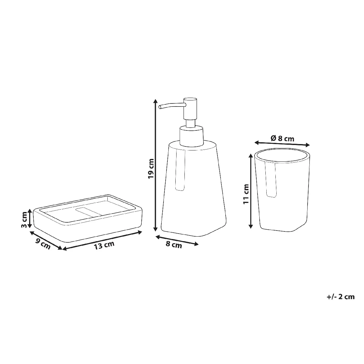 Beliani Set de salle de bain SONANA - Beige