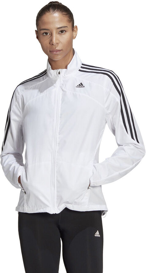 adidas Marathon 3-Stripes løbejakke Hvid