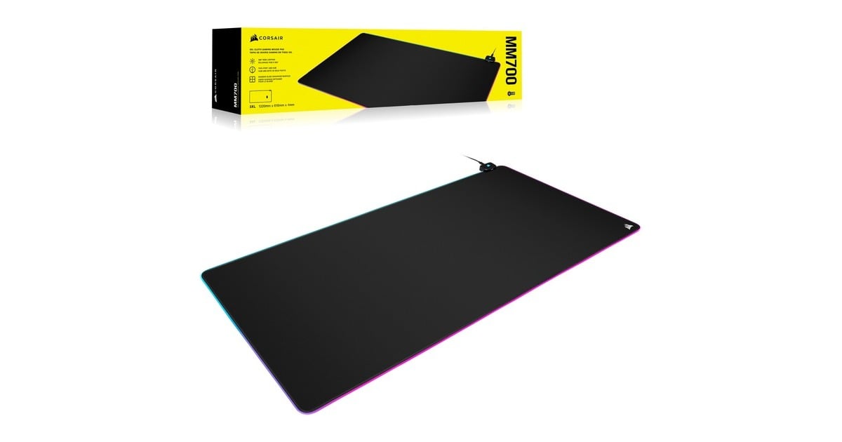 CorsairMM700 RGB Extended 3XL gaming muismat  (Zwart, RGB leds)