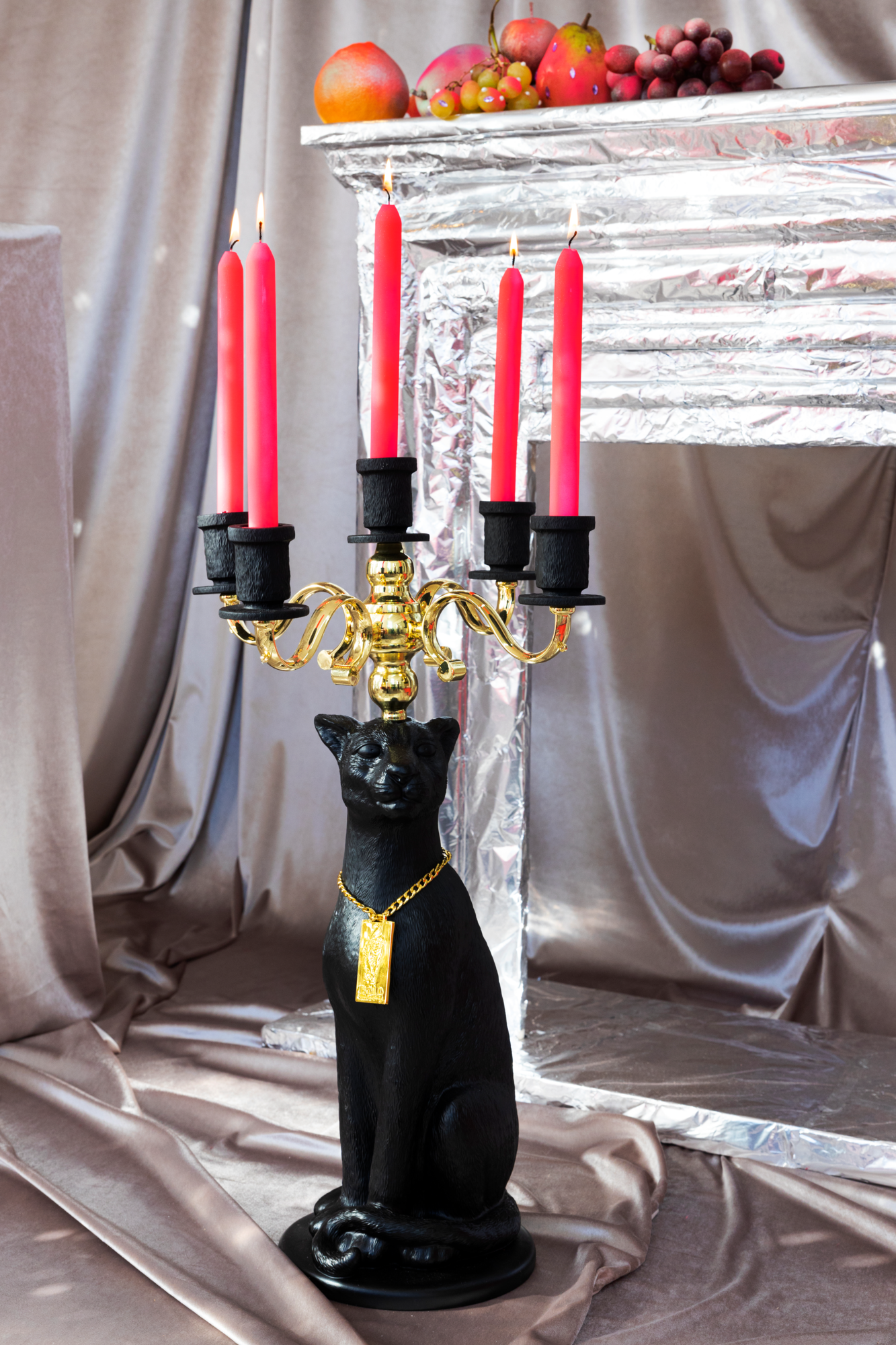 Kaarsenhouder Proudly Crowned Panther Gestipt