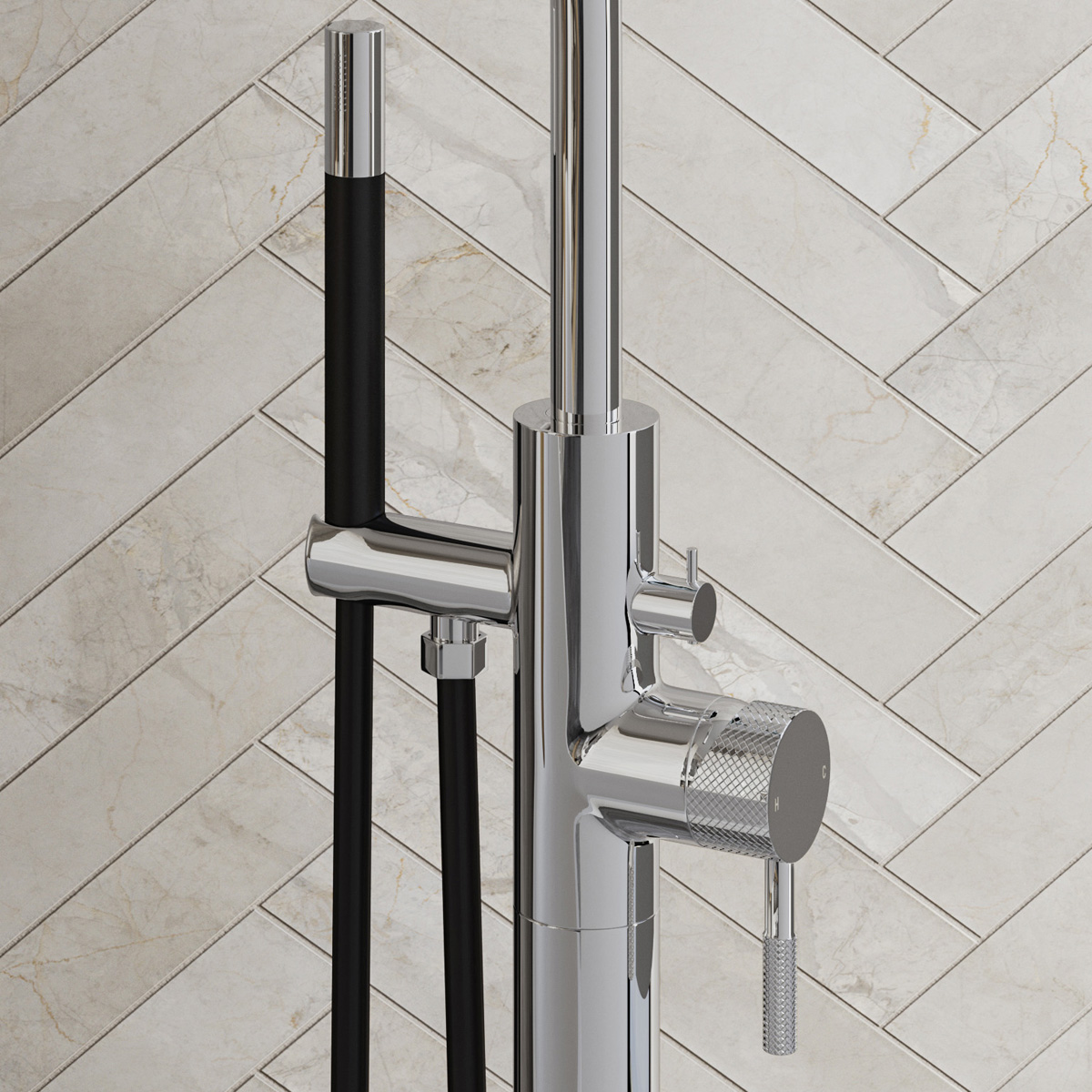 Saniclear Talpa Curved Pro vrijstaande badkraan chroom
