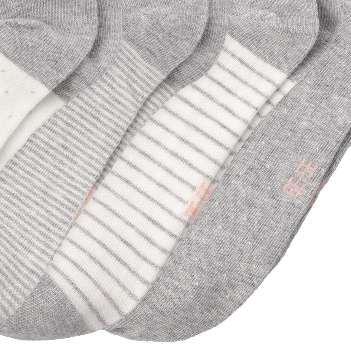 Gina Benotti 4 Paar Damen Sneaker-Socken im Set hellgrau / weiss
