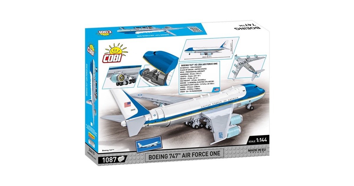 COBIBoeing 747 Air Force One Constructiespeelgoed  (Schaal 1:144)