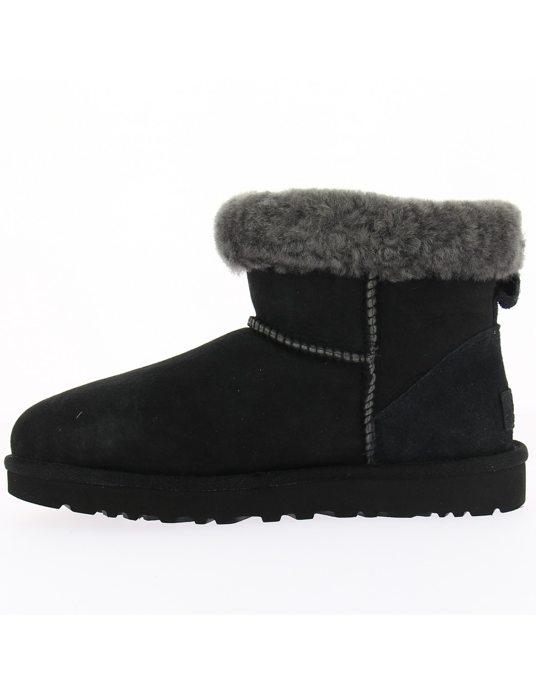 ugg boots femme classic mini heritage fluff daim noir