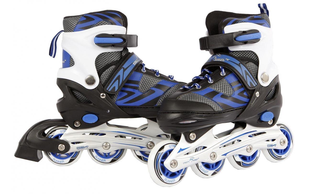 Inline skates maat 35-38 blauw/zwart verstelbaar