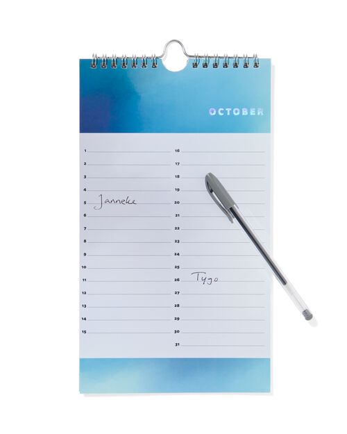 calendrier d’anniversaires 28x16 étoile