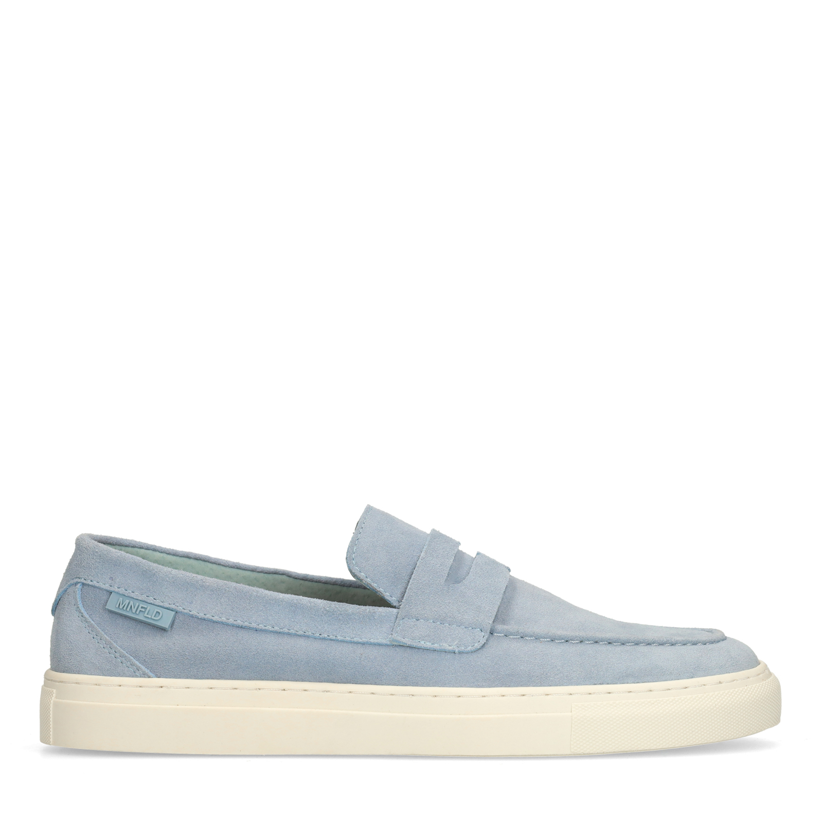 Blauwe suède loafers